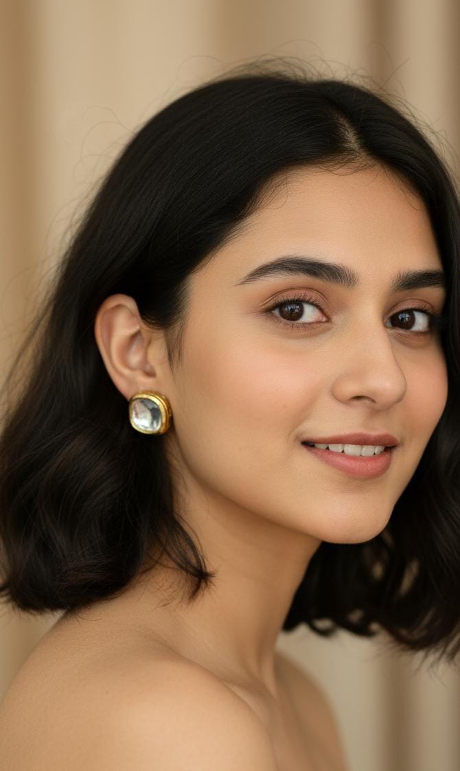 Kundan Back Meenakari Studs